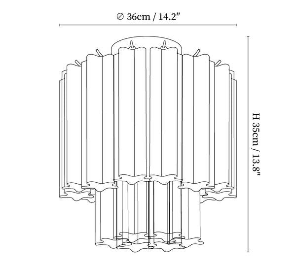 Fiora Purple Glass Ceiling Lamp