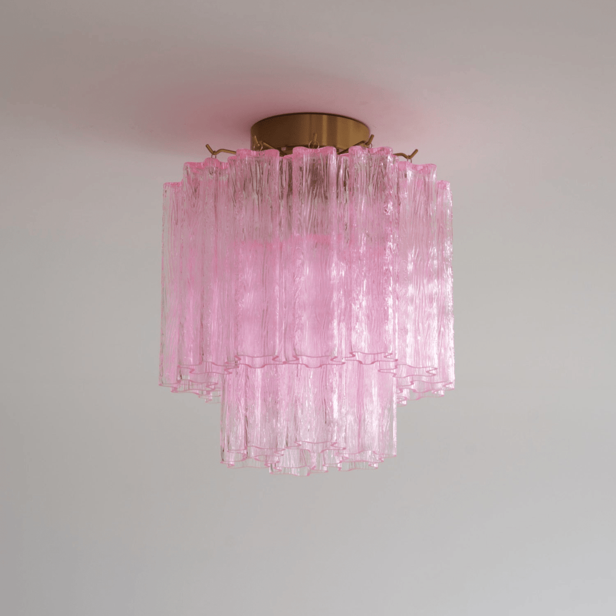 Fiora Pink Murano Glass Ceiling Lamp