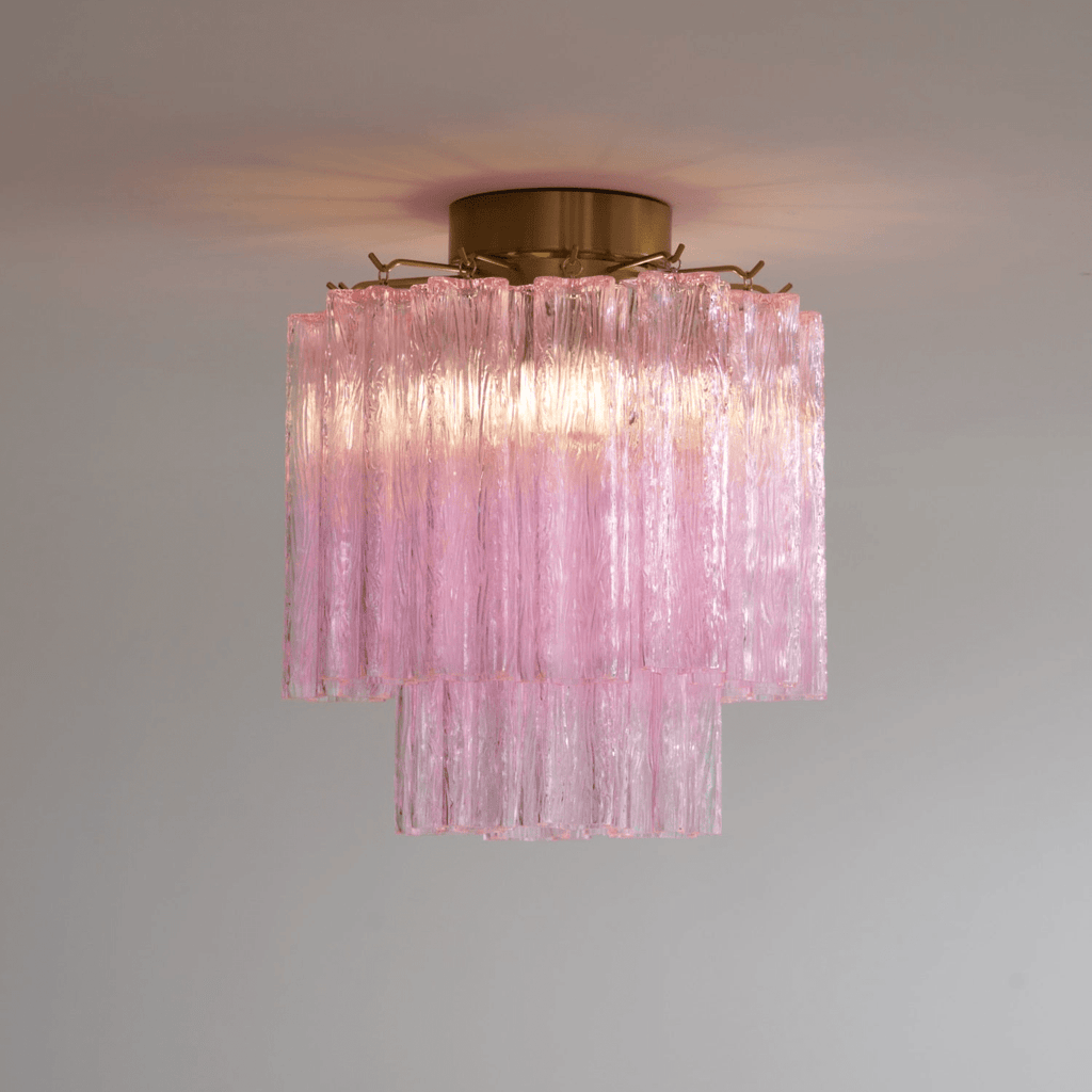 Fiora Pink Murano Glass Ceiling Lamp
