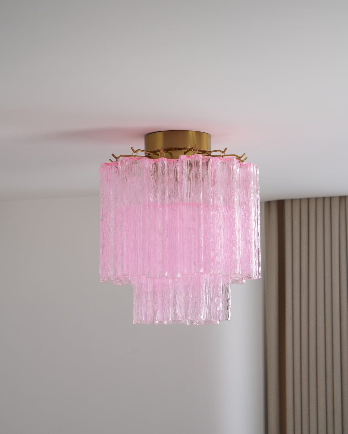 Fiora Pink Murano Glass Ceiling Lamp