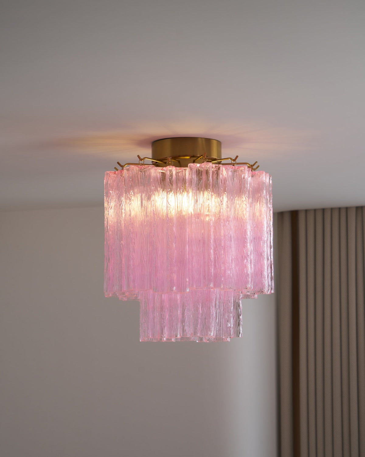 Fiora Pink Murano Glass Ceiling Lamp