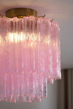 Fiora Pink Murano Glass Ceiling Lamp