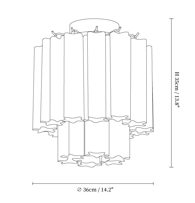 Fiora Pink Glass Ceiling Lamp