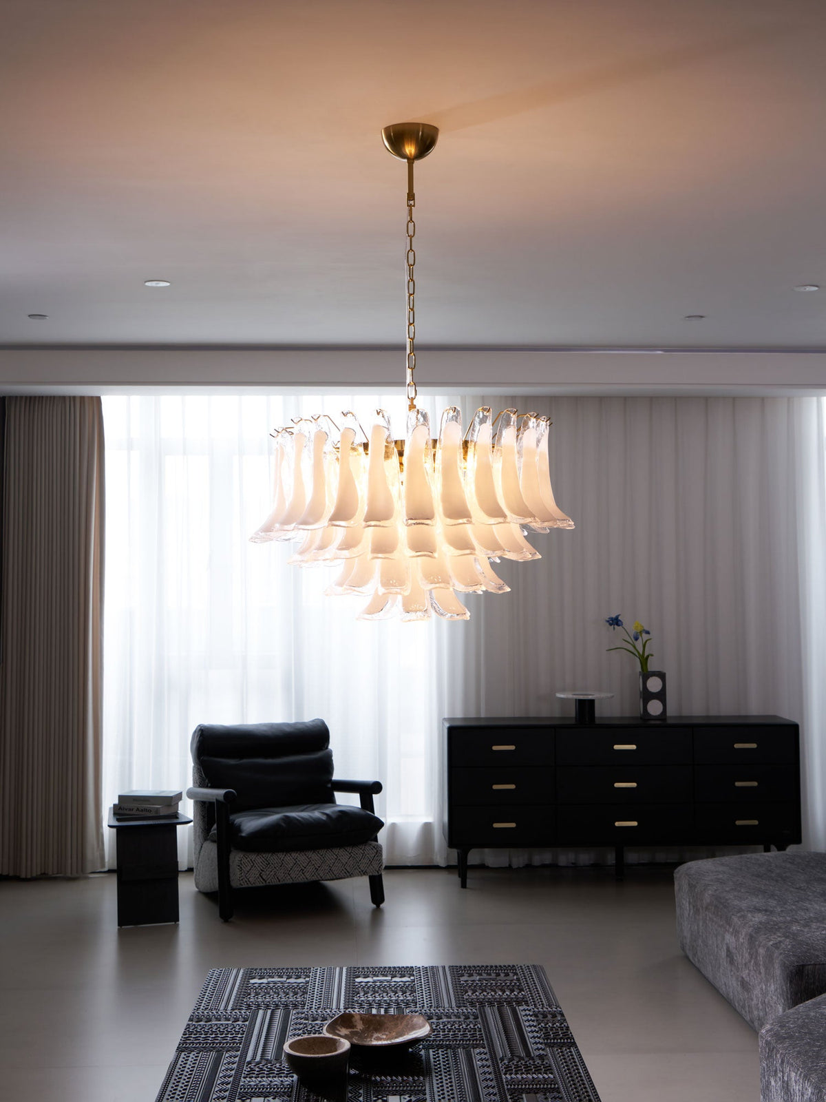 Fiora Pink Glass Chandelier