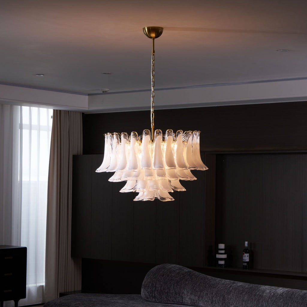 Fiora Pink Glass Chandelier