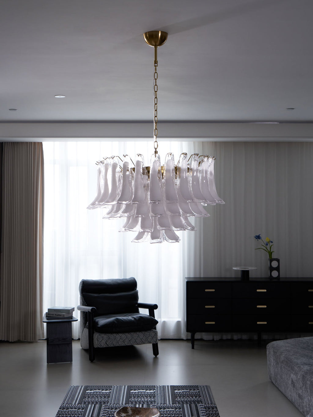 Fiora Pink Glass Chandelier