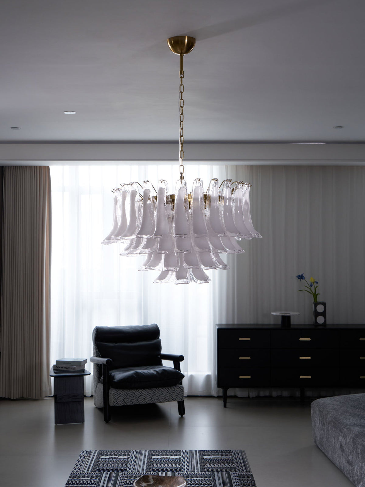 Fiora Pink Glass Chandelier