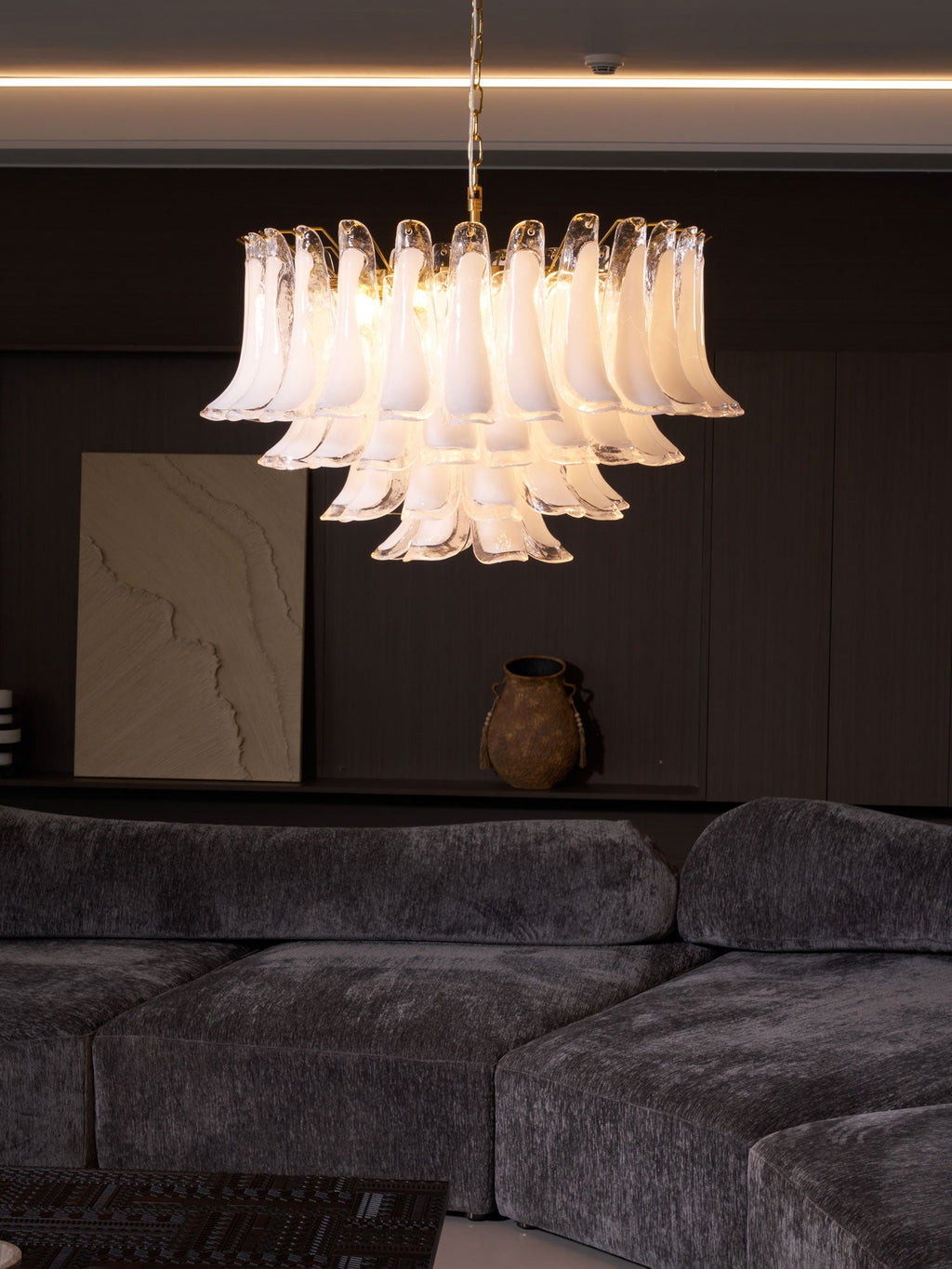 Fiora Pink Glass Chandelier