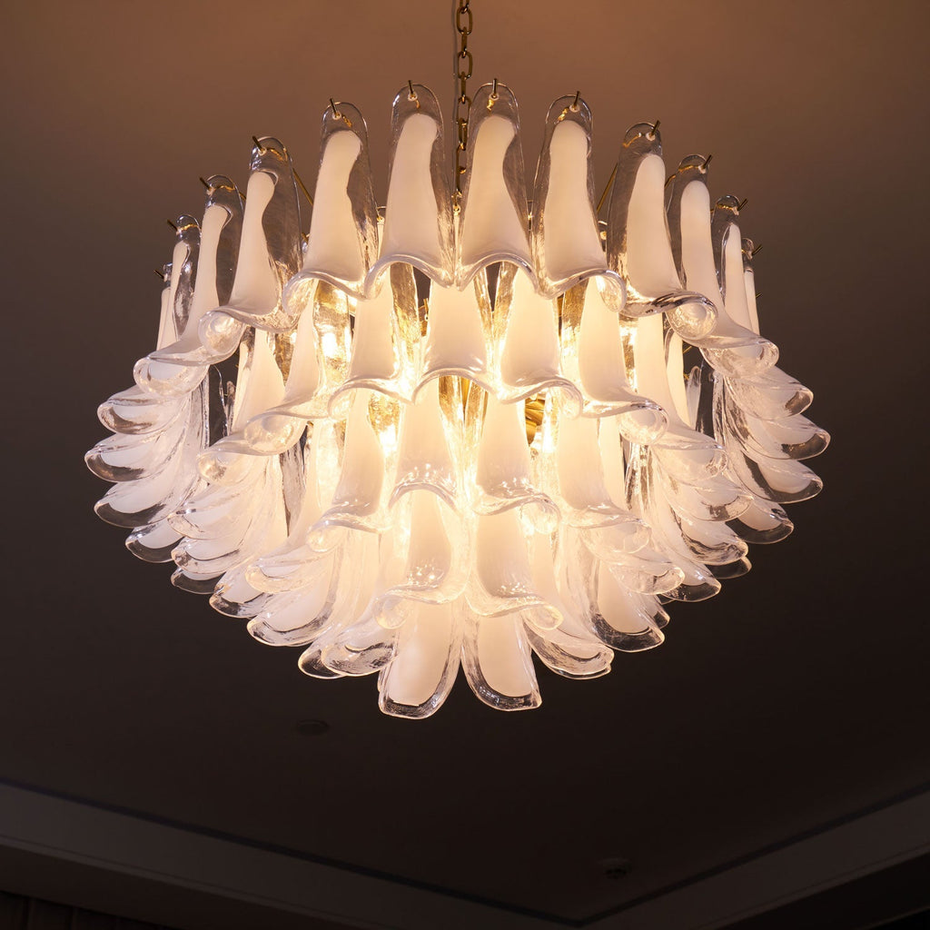 Fiora Pink Glass Chandelier