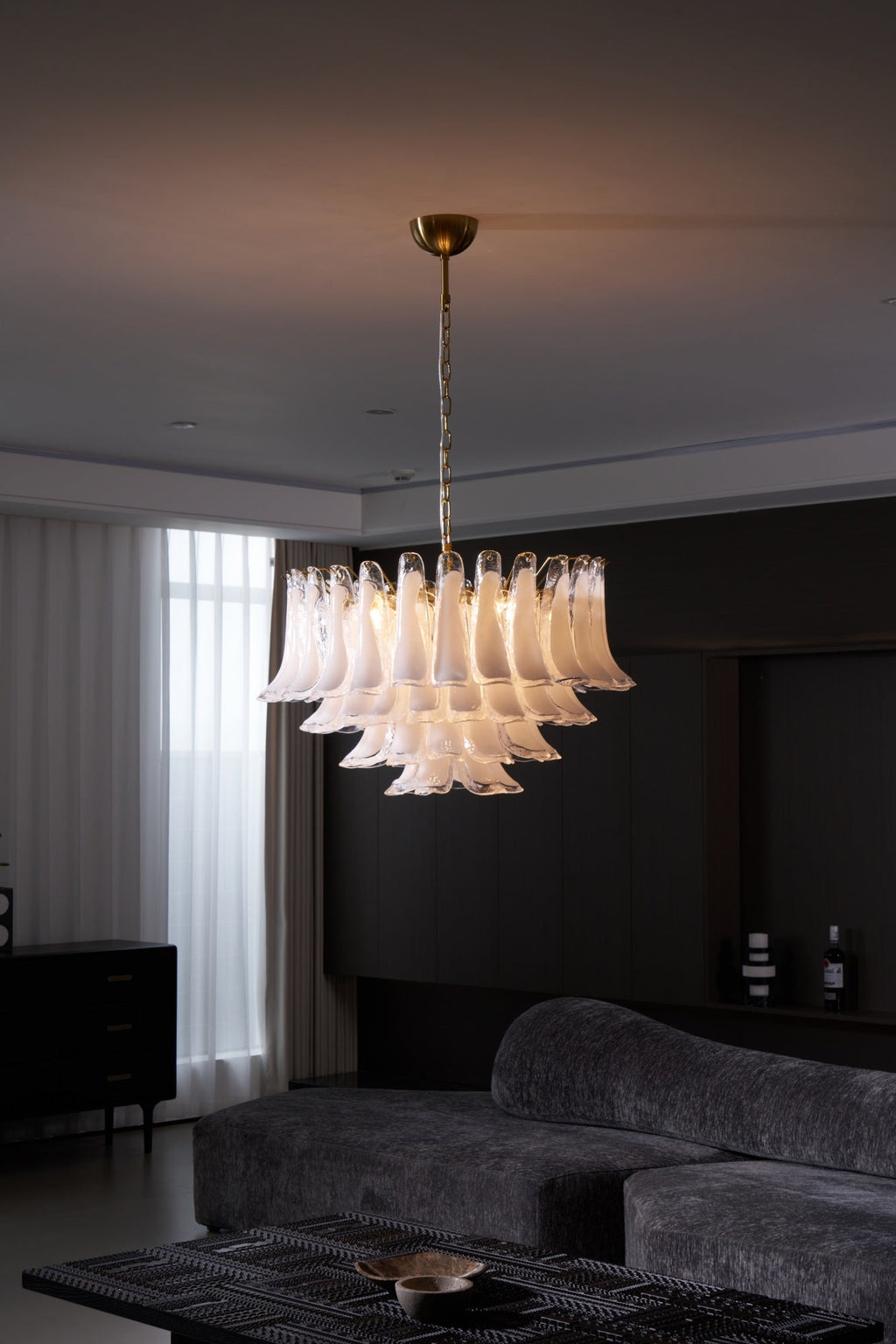 Fiora Pink Glass Chandelier