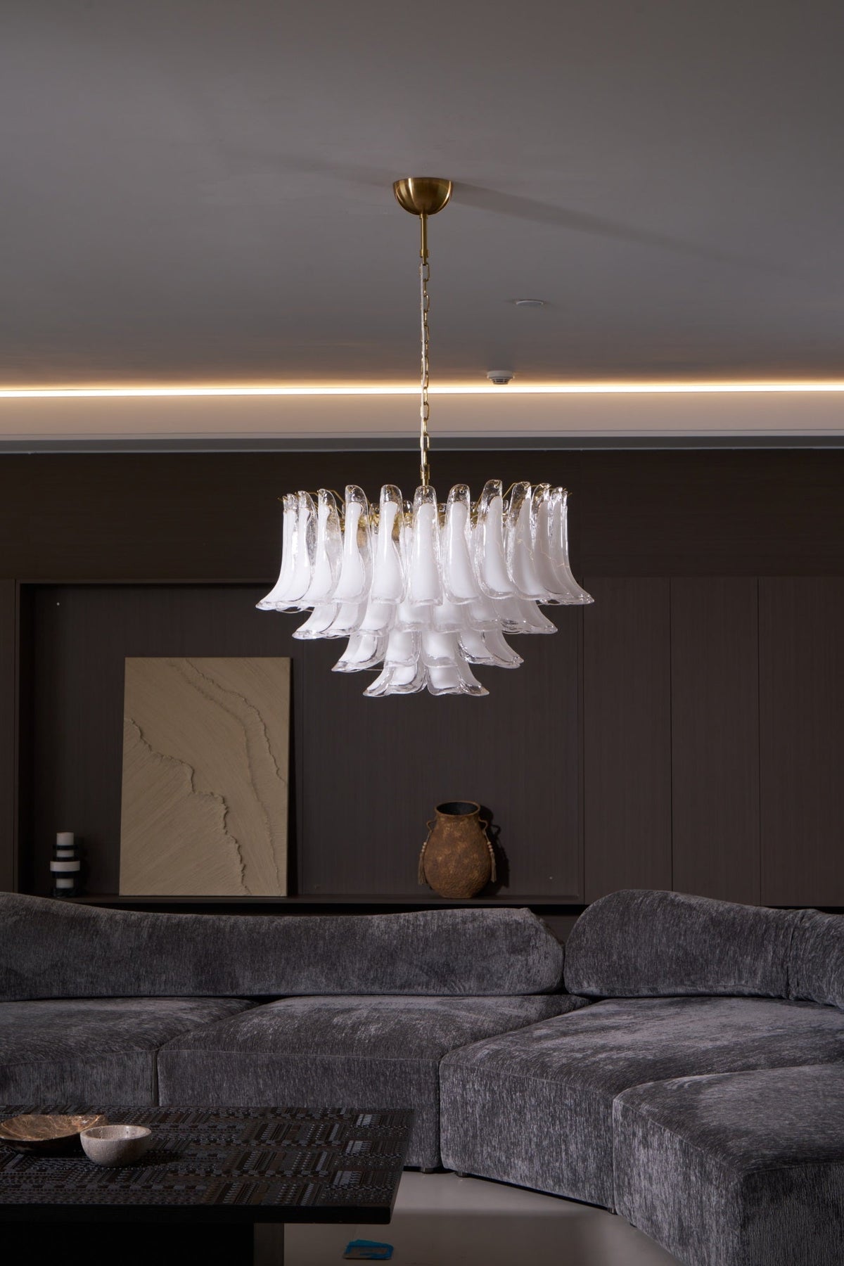 Fiora Pink Glass Chandelier