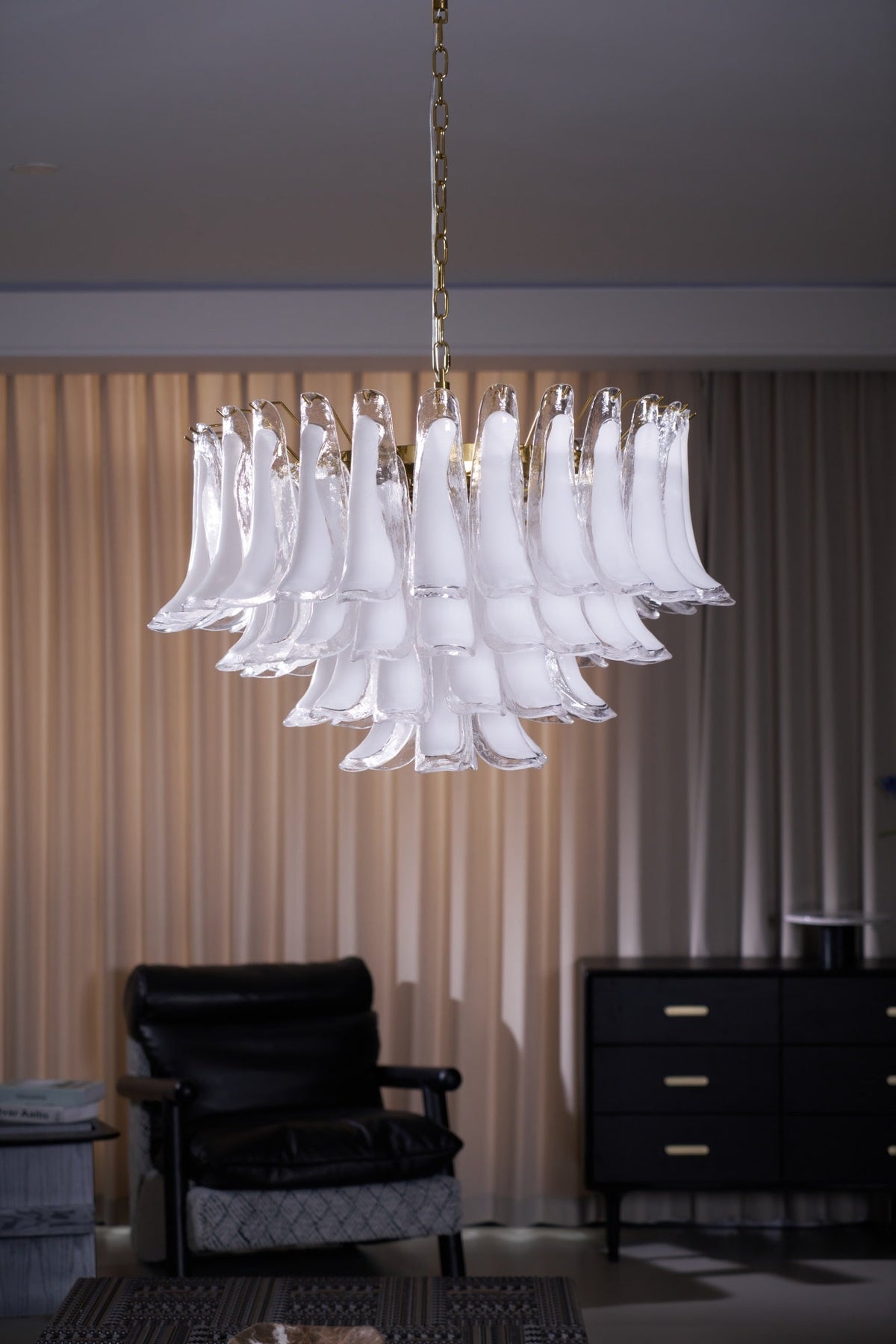 Fiora Pink Glass Chandelier