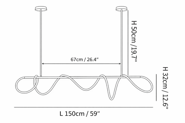 Flexible Linear Curve Chandelier