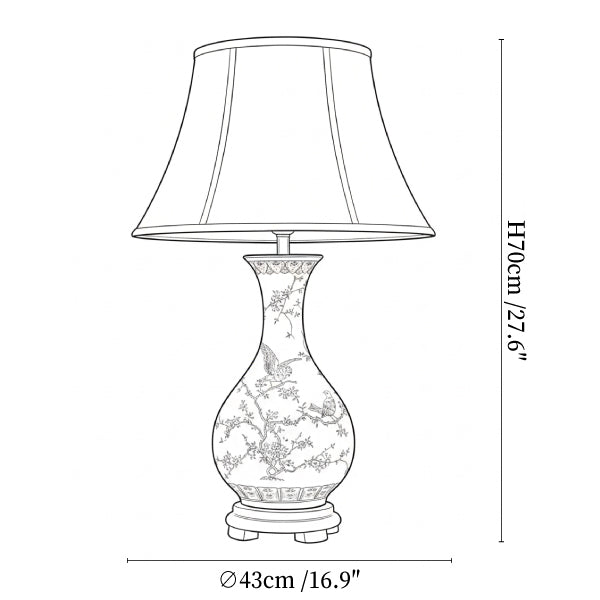 Floral Bird Ceramic Table Lamp