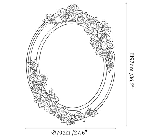 Floral Carve Vanity Mirror