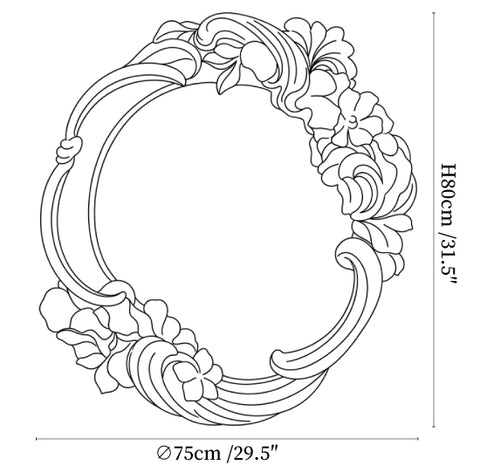 Floral Carve Vanity Mirror