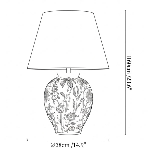 Floral Ceramic Table Lamp