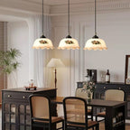 Floral Patterned Glass Pendant Light