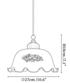 Floral Patterned Glass Pendant Light