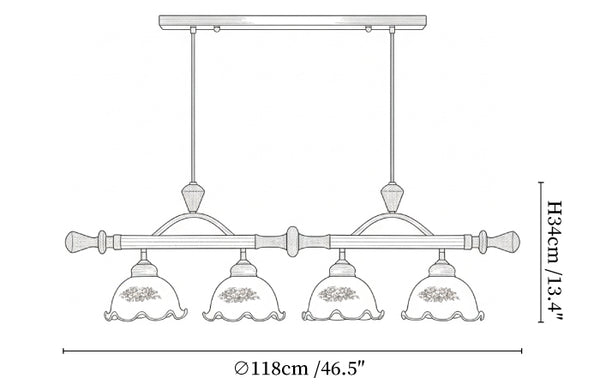 Floral Patterned Multi Pendant Light
