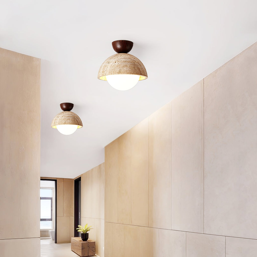 Flore Travertine Bud Ceiling Light