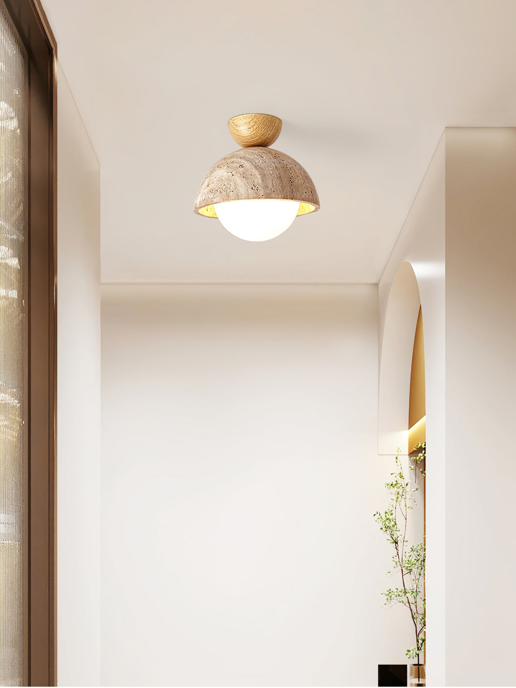 Flore Travertine Bud Ceiling Light