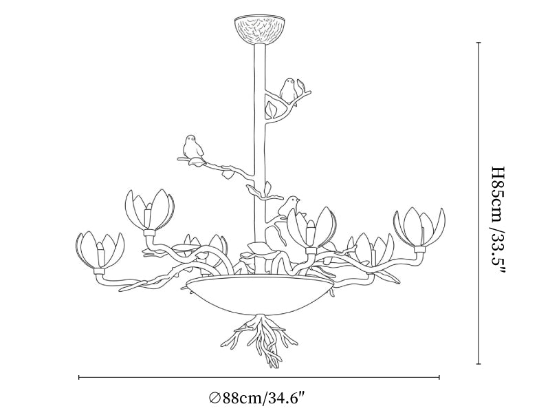 Floral Long Branch Chandelier