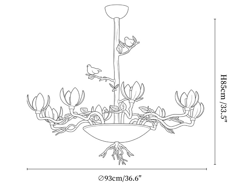 Floral Long Branch Chandelier