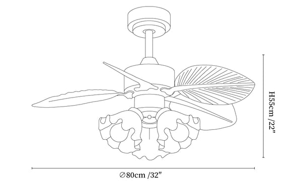 Floriva Leaf Ceiling Fan Light