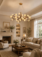 Flower Bloom Branch Brass Chandelier