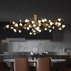 Flower Bloom Branch Brass Chandelier