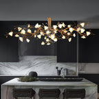 Flower Bloom Branch Brass Chandelier