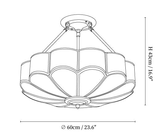 Flower Shape Glass Ceiling Light
