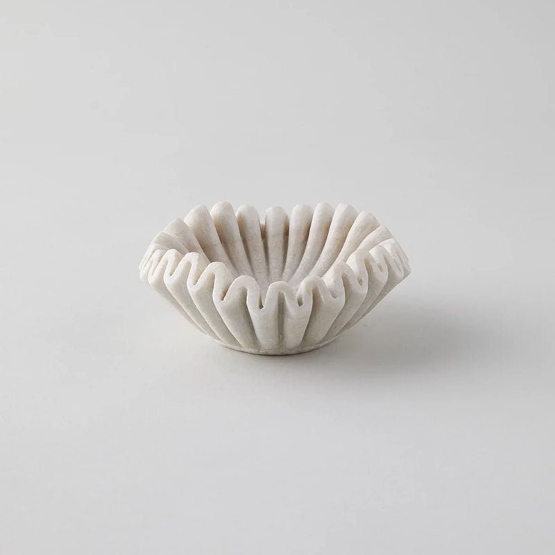 Flute Fold Stone Vessel Storage Tray