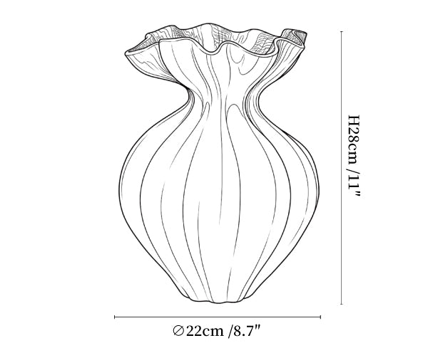 Fluted Bloom Ceramic Vase