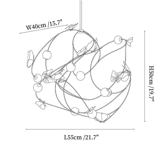 Flutter Orbit Butterfly Chandelier