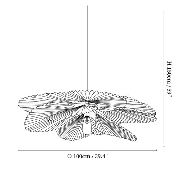 Folded Leaf Lotus Pendant Lamp