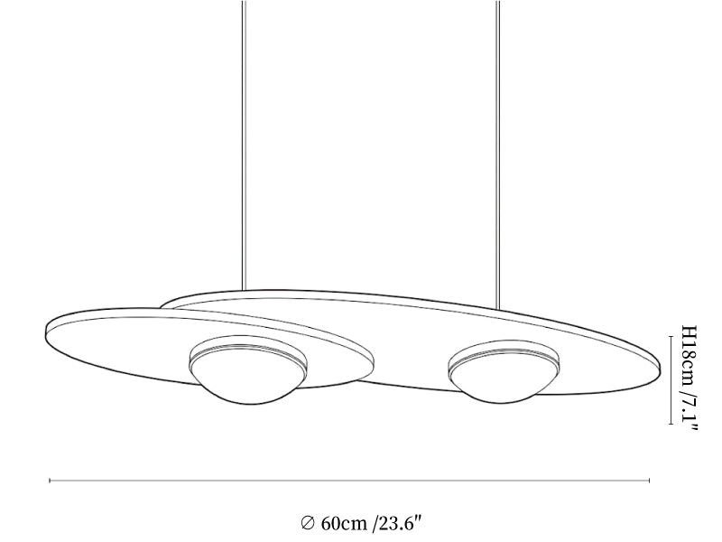 Forma Walnut Linear Pendant Lamp