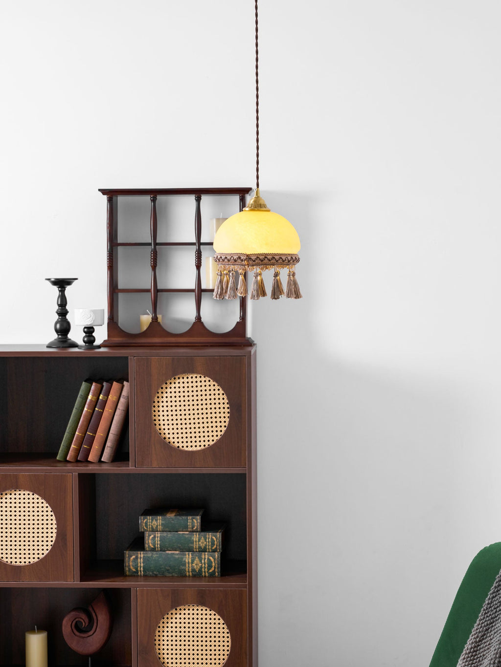 French Tassels Brass Pendant Swag Light