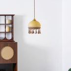 French Tassels Brass Pendant Swag Light