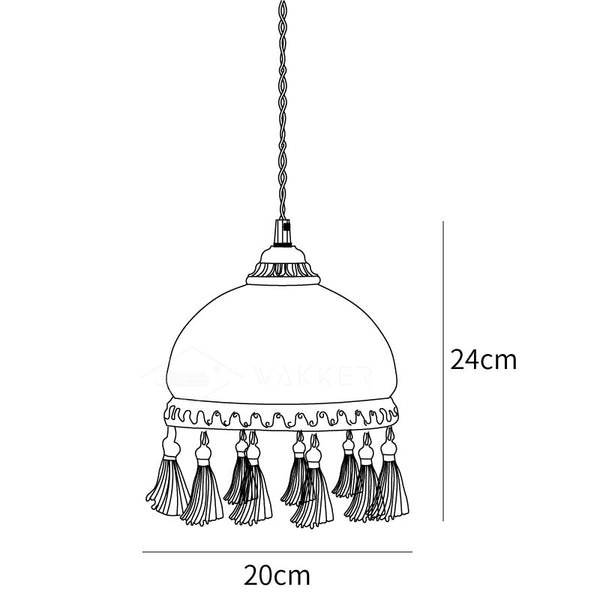 French Tassels Brass Pendant Swag Light
