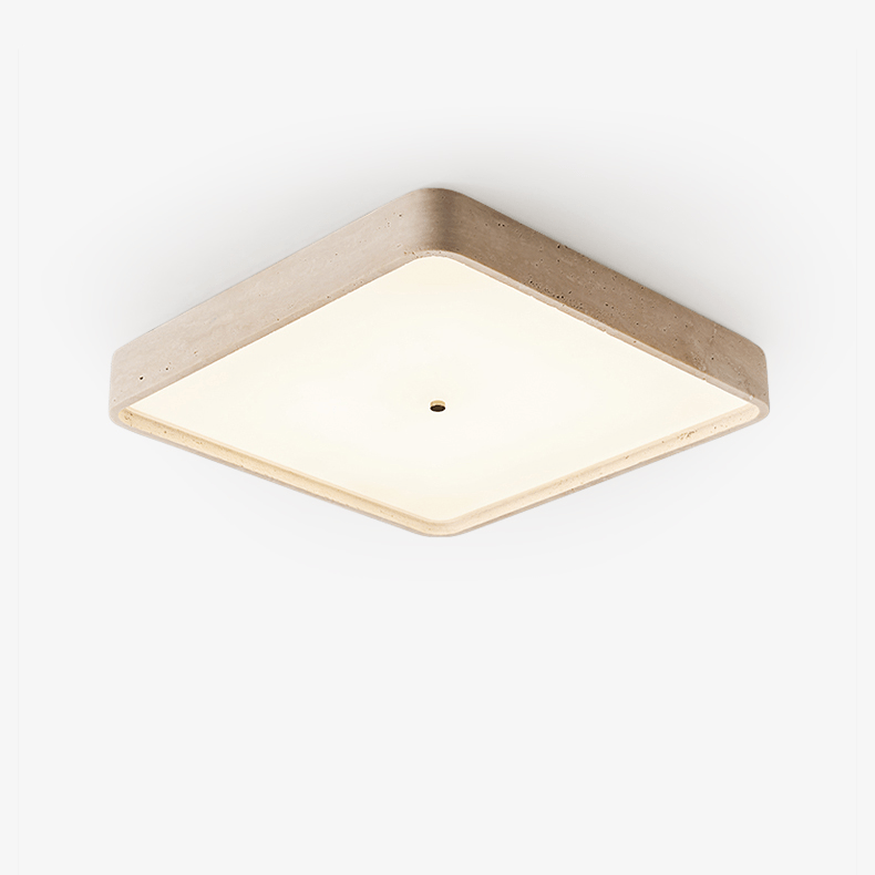 Geo Travertine Square Ceiling Light