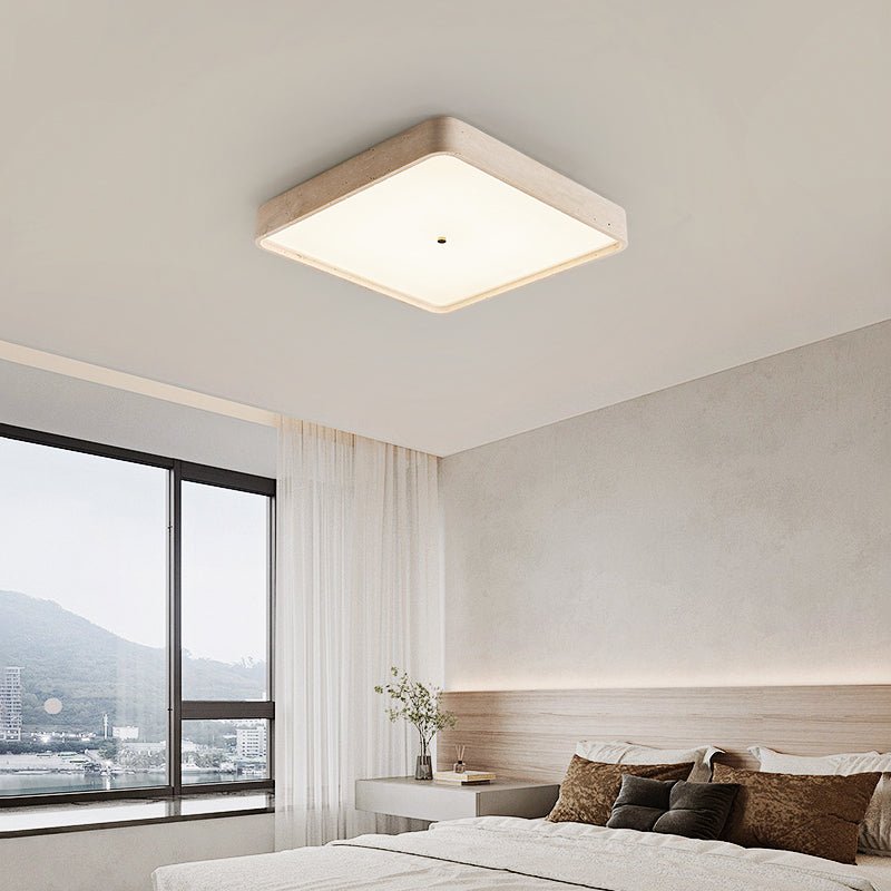 Geo Travertine Square Ceiling Light