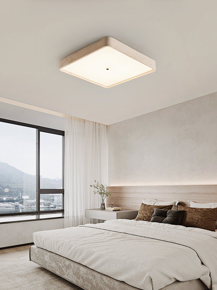 Geo Travertine Square Ceiling Light
