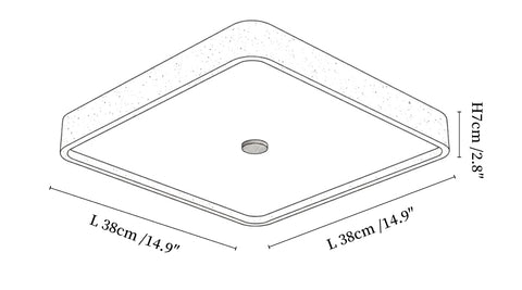 Geo Travertine Square Ceiling Light