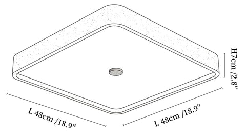 Geo Travertine Square Ceiling Light