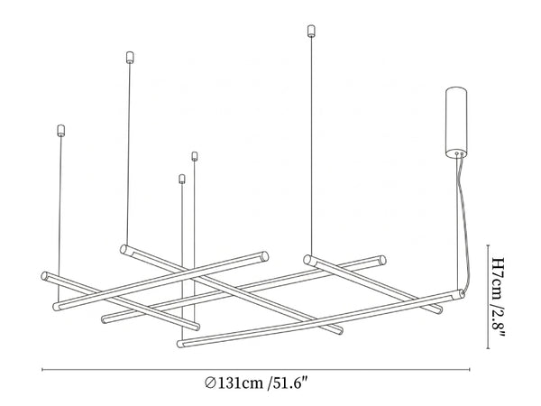 Geometric Linear Grid Pendant Lamp