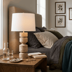 Geometric Travertine Table Lamp