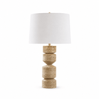 Geometric Travertine Table Lamp