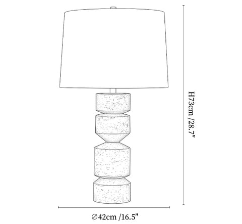 Geometric Travertine Table Lamp